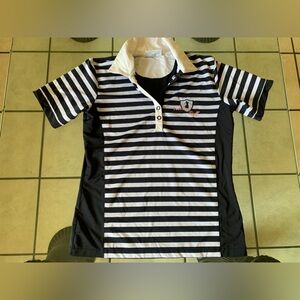 Masters Black & White Striped Women’s Golf Shirt